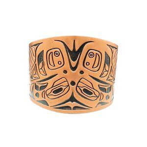 Bell Trading Hand-Engraved Copper Cuff Bracelet w Northwest Native-Inspired Doub